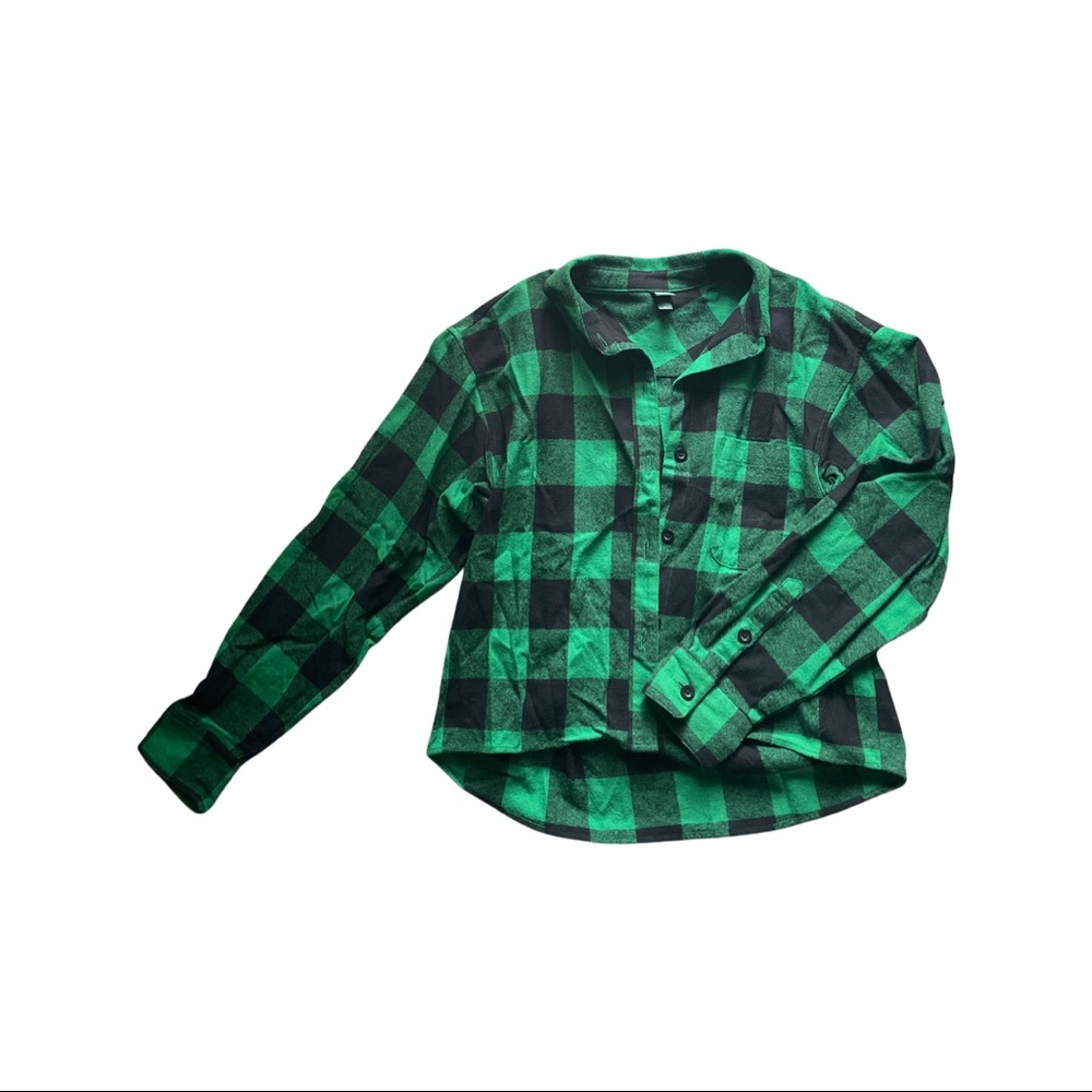 Wild fable cropped plaid button up - Med